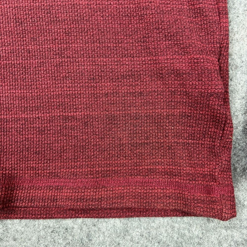 Lucky‎ Brand Sweater Mens Large Red Thermal 1/4 Zip Mock Neck Pullover Pockets - Picture 7 of 13
